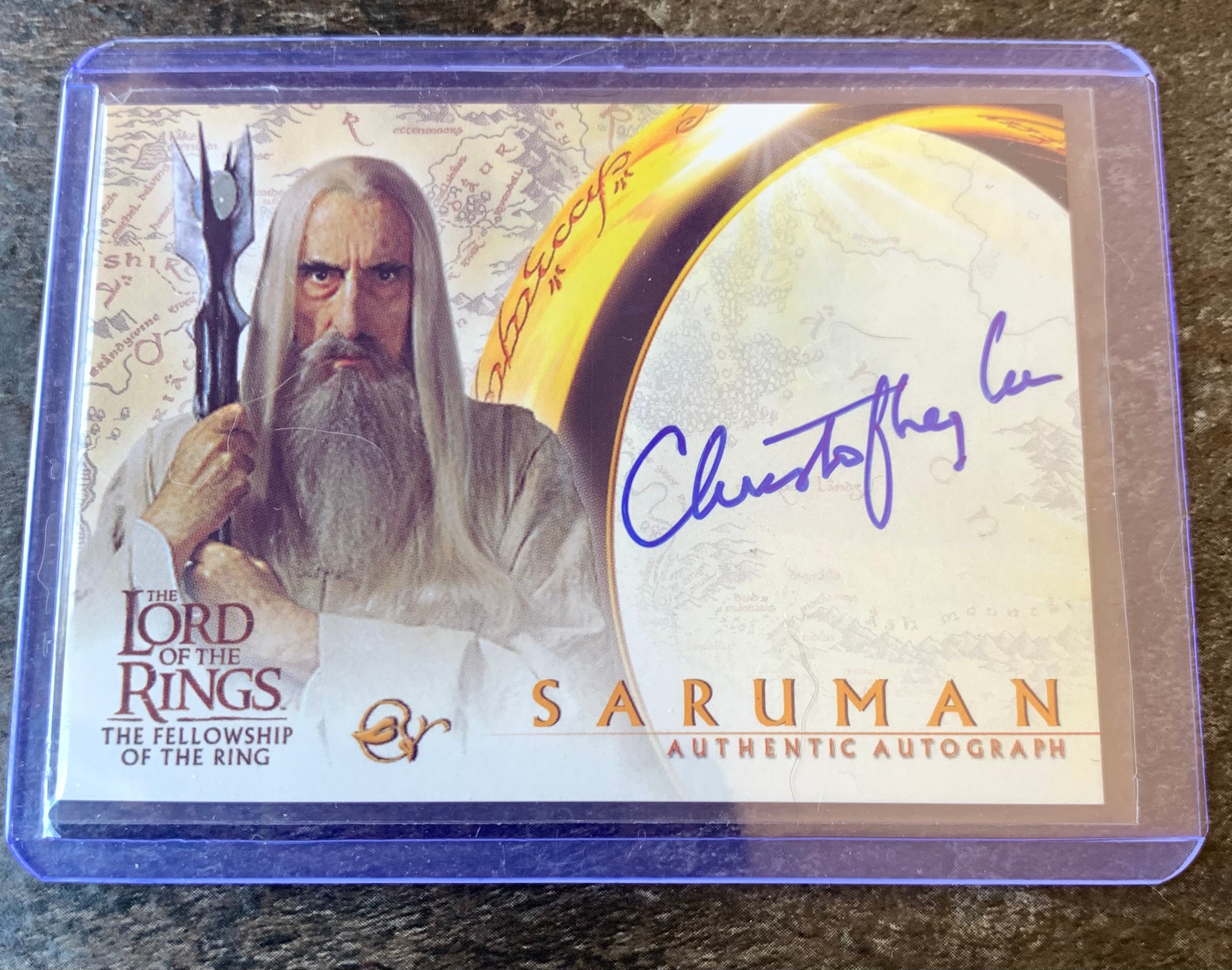 Christopher Lee Autograph 2001 Lord Of The Rings The Fellowship